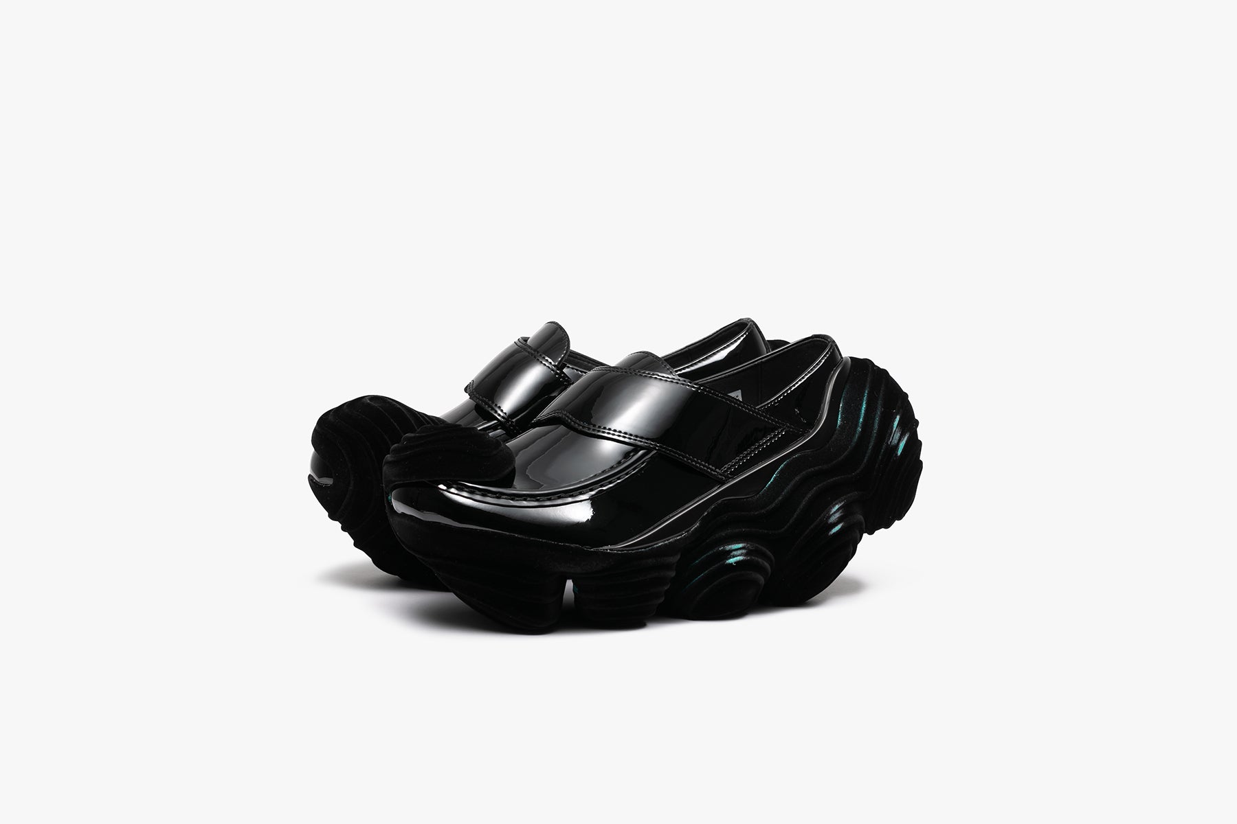 OYSTER LOAFER FLOCKY SCRATCH - BLACK / BLACK (オイスター