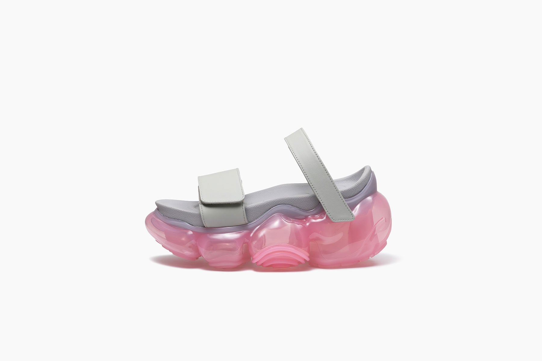 grounds MOOPIE LEATHER SANDAL GRAY / PINK