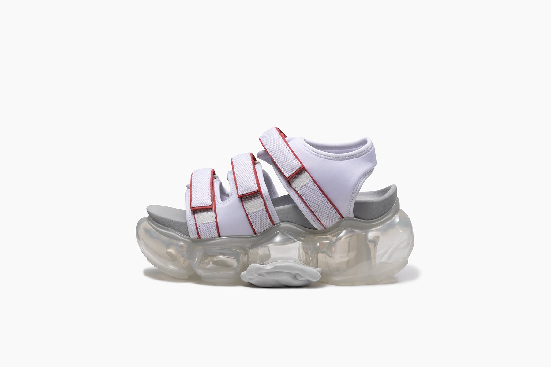 grounds MOOPIE CATERPILLAR SANDAL WHITE BRICK RED / CLEAR