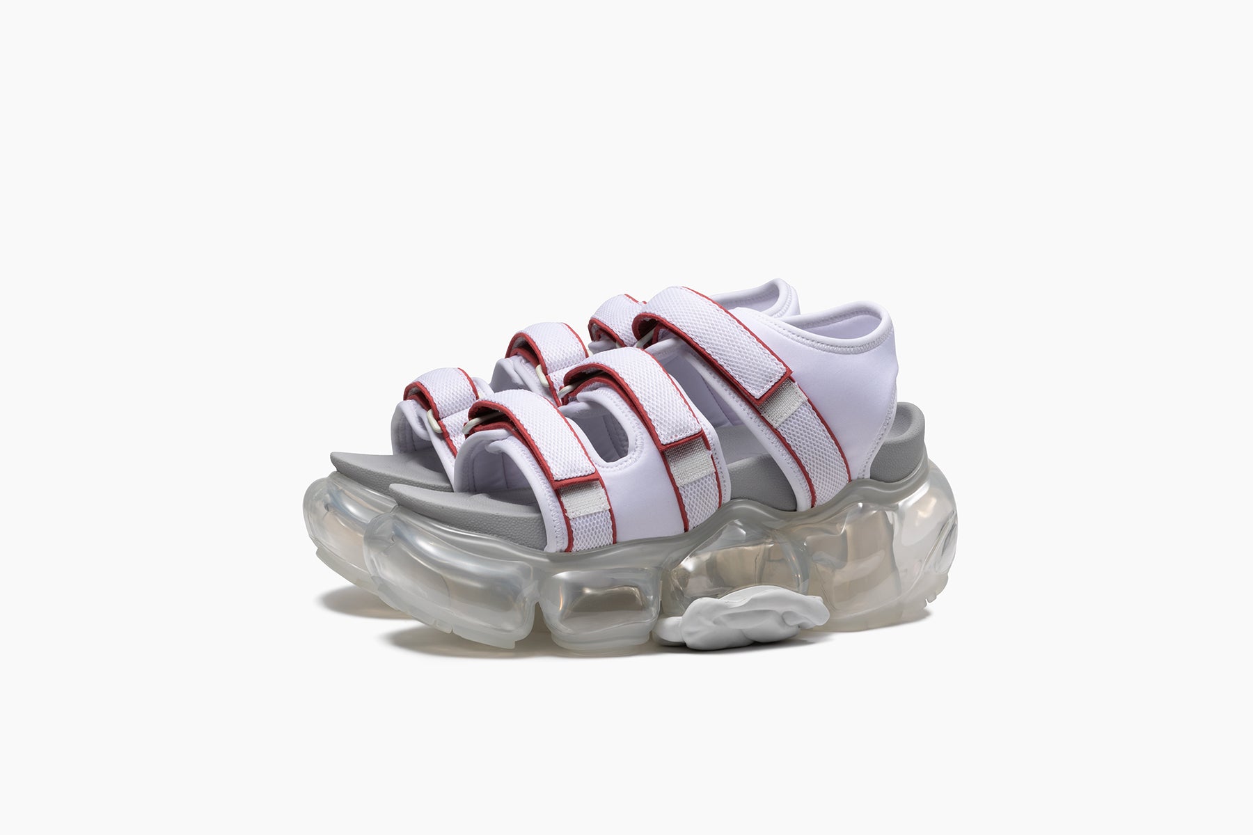 grounds MOOPIE CATERPILLAR SANDAL WHITE BRICK RED / CLEAR