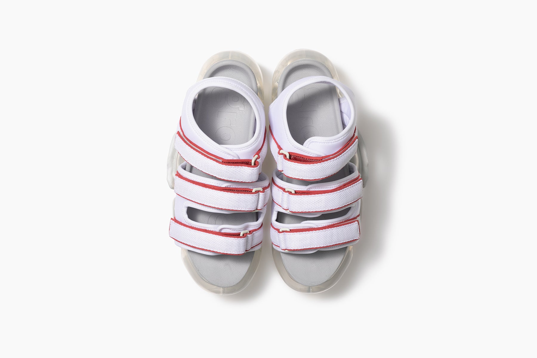 grounds MOOPIE CATERPILLAR SANDAL WHITE BRICK RED / CLEAR