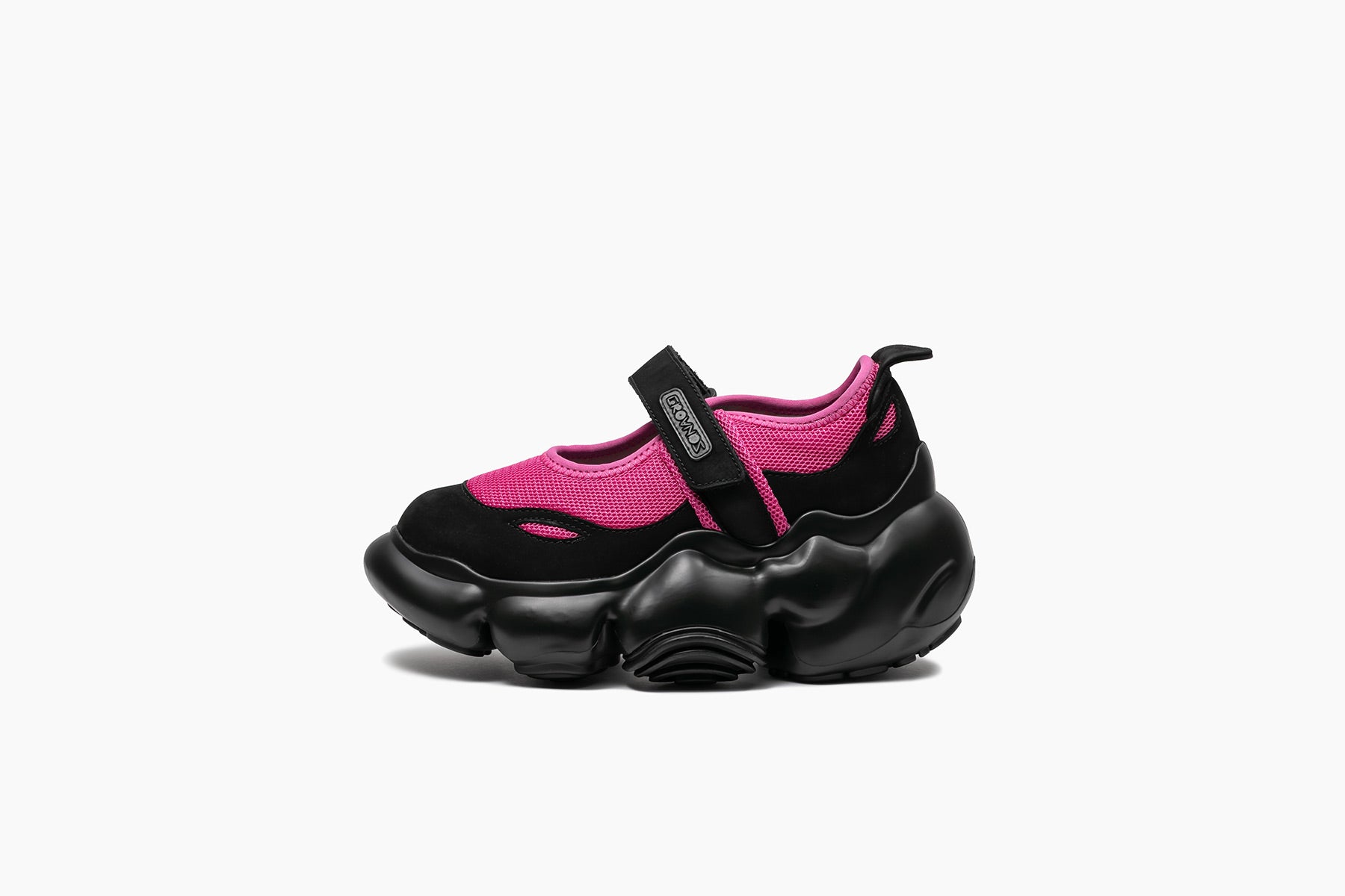 grounds MOOPIE MARY JANE MAGENTA BLACK / BLACK SOLID MATTE