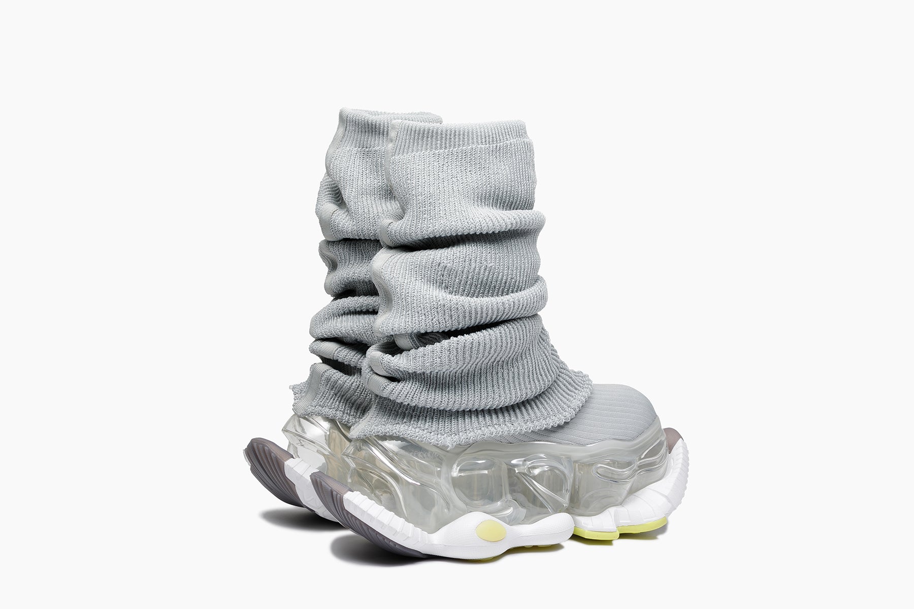 grounds SKYSCRAPER FALCON LOOSE SOCKS LIGHT GRAY / CLEAR