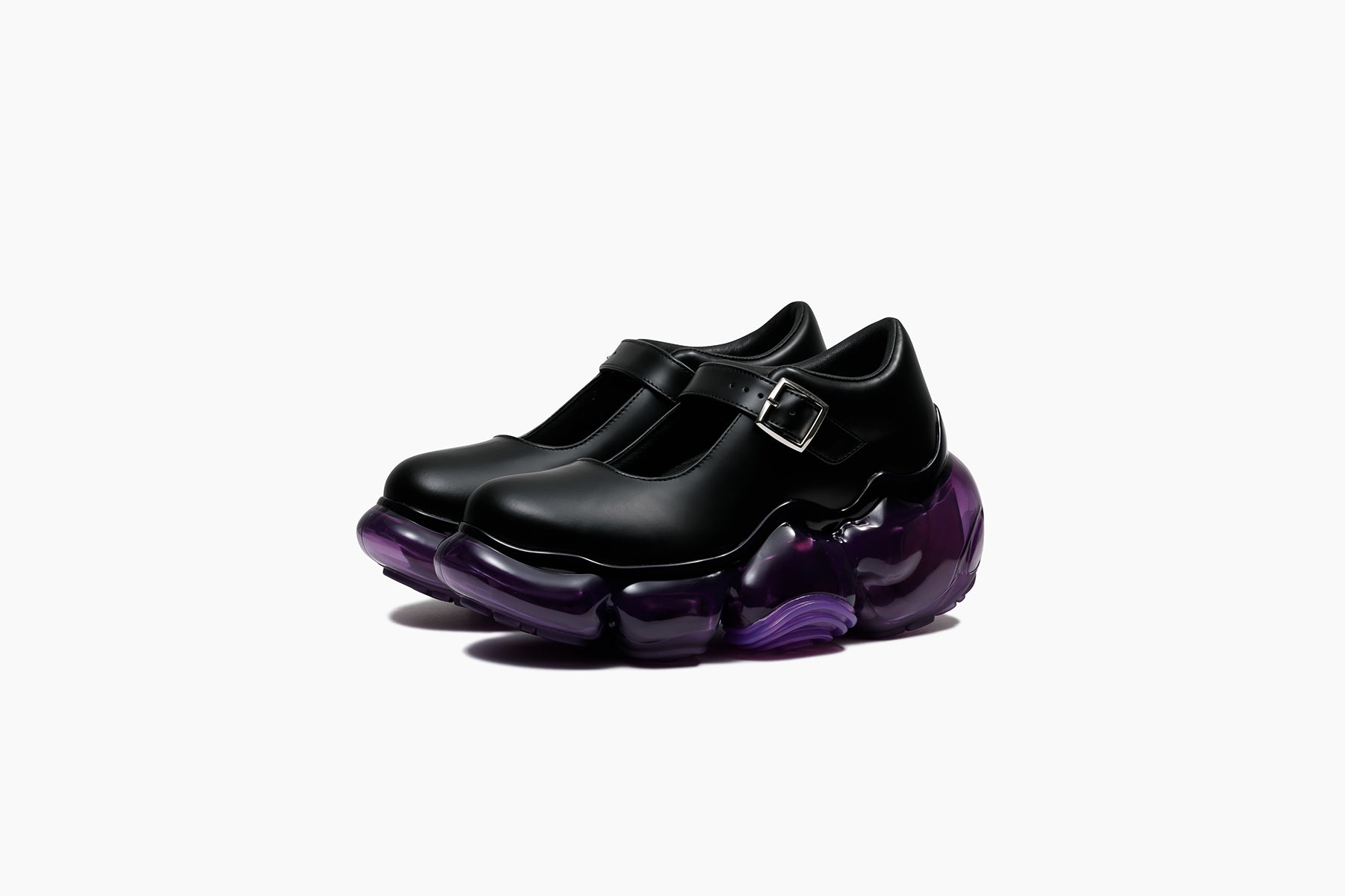 grounds MOOPIE PEBBLE　BLACK LEATHER / PURPLE