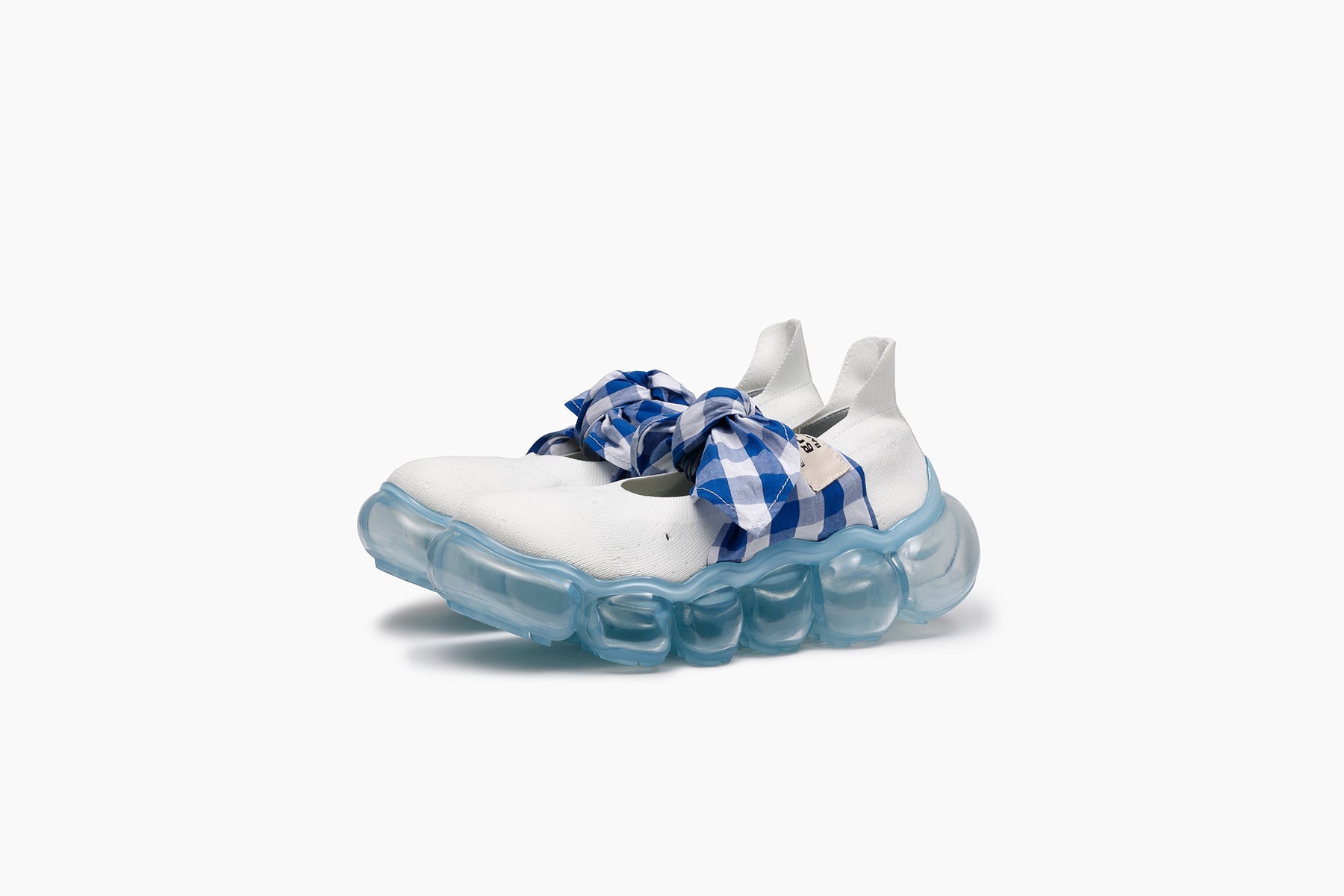 grounds JEWELRY HANKIE PUMPS WHITE BLUE GINGHAM / ICE