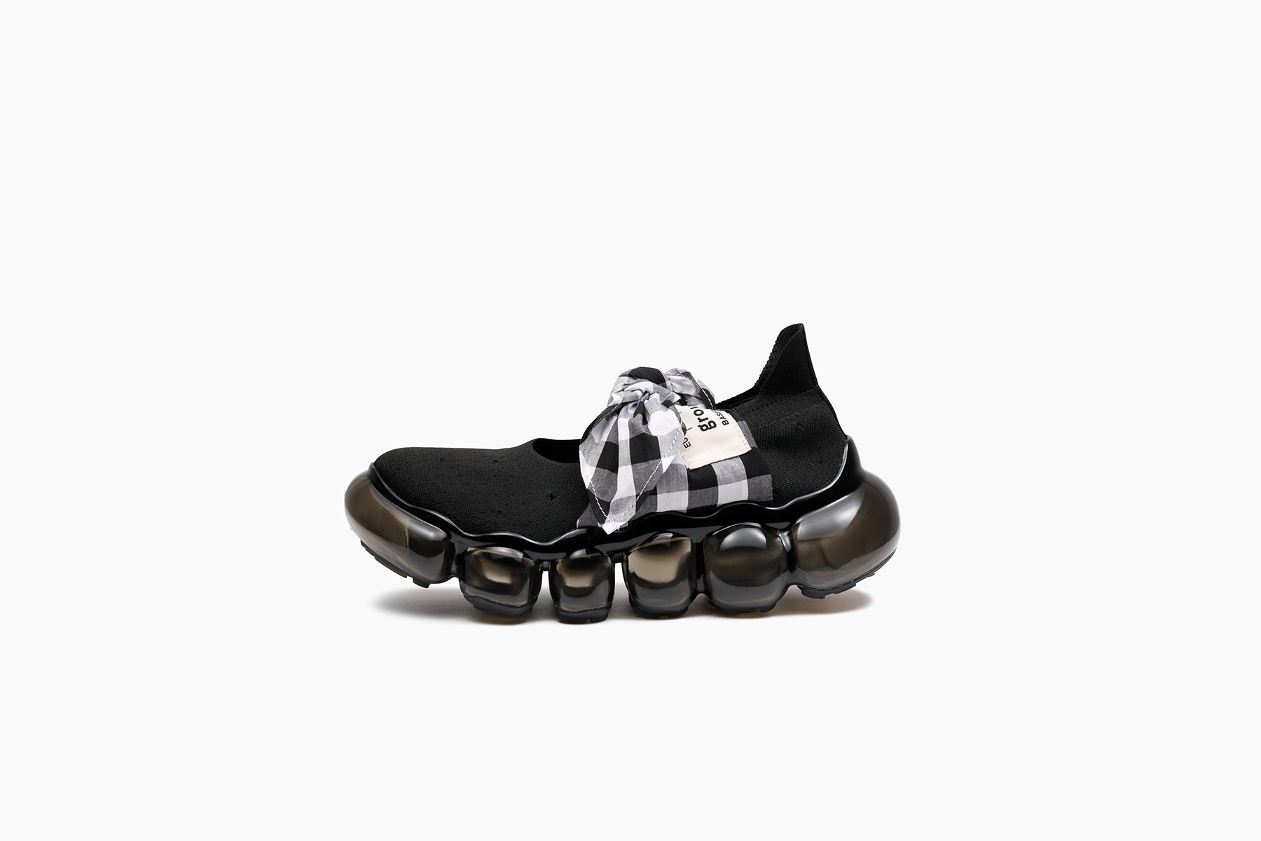 grounds JEWELRY HANKIE PUMPS BLACK WHITE GINGHAM / BLACK
